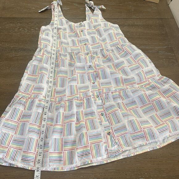 Unbranded Sundress Womens Medium Multicolor Rainbow Barcode Pride Button Front - Picture 10 of 11